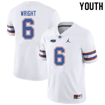 Youth Florida Gators #6 Nay'Quan Wright NCAA Jordan Brand White Authentic Stitched College Football Jersey NFQ4162BL